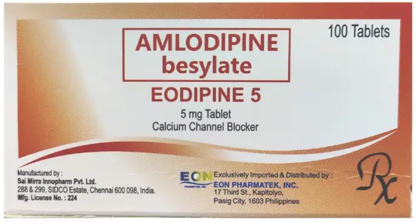 EODIPINE 5 Amlodipine Besilate 5mg Tablet 100's price in the ...