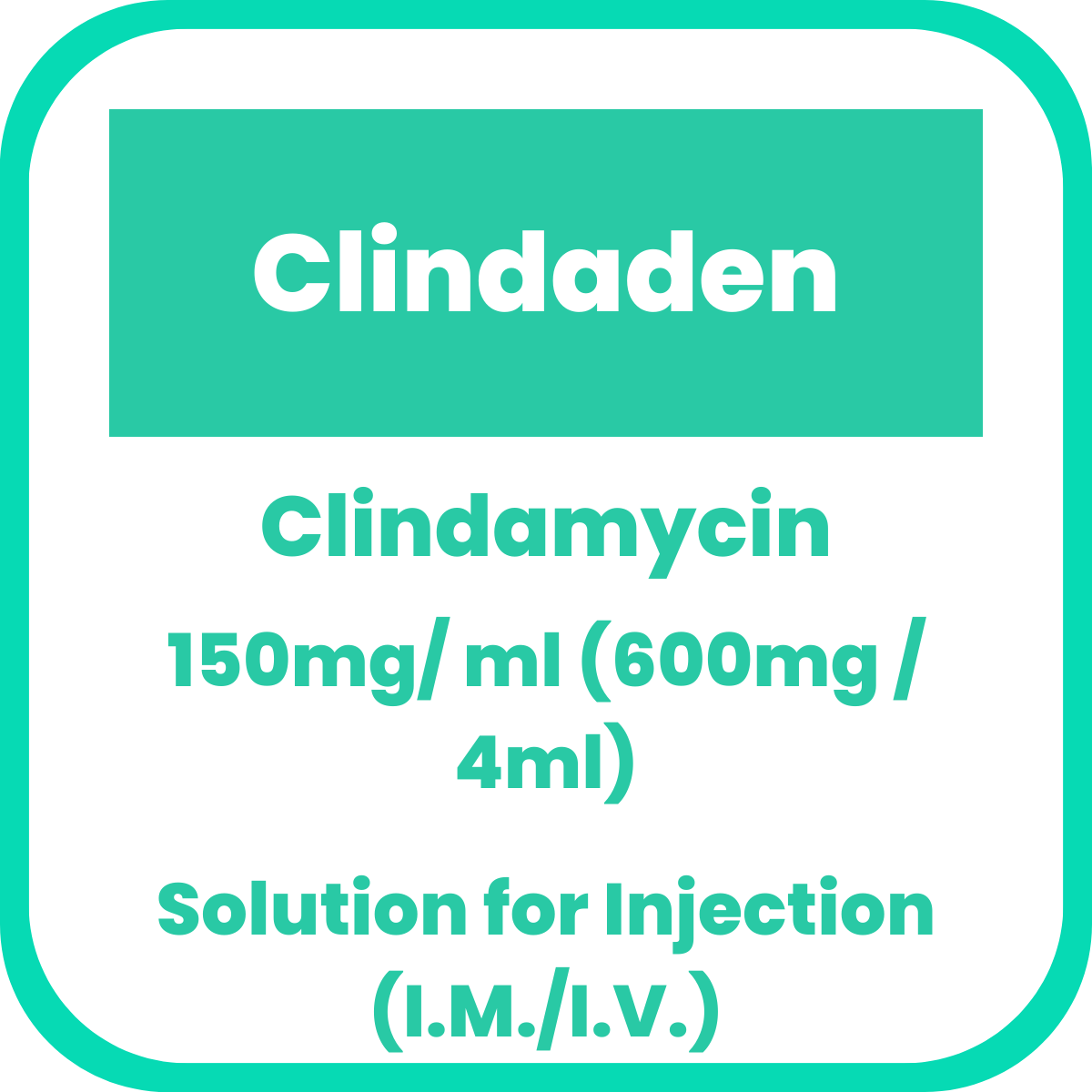 CLINDADEN Clindamycin 150mg/ mL (600mg / 4mL) Solution for IM/IV ...