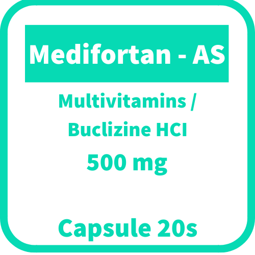 Medifortan-AS Multivitamins / Buclizine Hydrochloride Capsule 20's ...