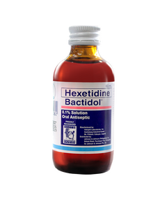 BACTIDOL Hexetidine 0.1% Solution 60mL, Dosage Strength: 0.1%, Drug Packaging: Gargle Solution 60ml
