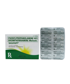 NASATAPP Phenylpropanolamine Hydrochloride / Brompheniramine Maleate 15mg / 12mg Tablet 1's, Dosage Strength: 15 mg / 12 mg, Drug Packaging: Tablet 1's