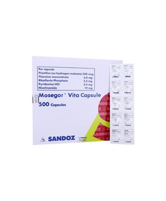 MOSEGOR VITA Pizotifen / Vitamin B Complex Capsule 1's, Dosage Strength: 500 mcg / 3 mg / 3.2 mg / 2.4 mg / 19 mg, Drug Packaging: Capsule 1's
