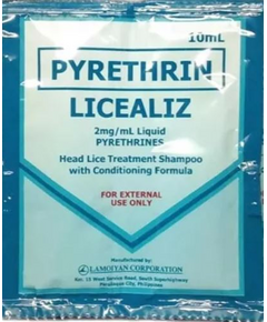 LICEALIZ Pyrethrin 2mg / mL Shampoo 10mL 1's, Dosage Strength: 2 mg / mL, Drug Packaging: Shampoo 10ml x 1's