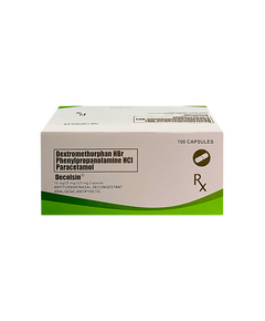 DECOLSIN Dextromethorphan Hydrobromide / Phenylpropanolamine Hydrochloride / Paracetamol 15mg / 25mg / 325mg Capsule 1's, Dosage Strength: 15mg / 25mg / 325mg, Drug Packaging: Capsule 1's