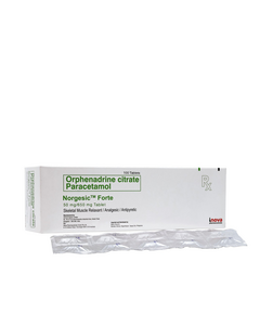 NORGESIC FORTE Orphenadrine Citrate / Paracetamol 50mg / 650mg Tablet 1's, Dosage Strength: 50 mg / 650 mg, Drug Packaging: Tablet 1's