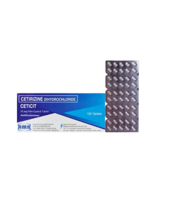 CETICIT Cetirizine Dihydrochloride 10mg Film-Coated Tablet 1's, Dosage Strength: 10 mg, Drug Packaging: Film-Coated Tablet 1's