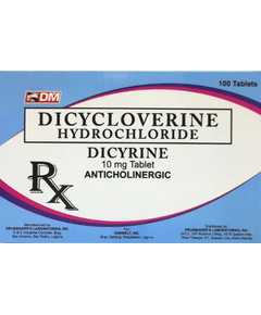 DICYRINE Dicycloverine Hydrochloride 10mg Tablet 1's, Dosage Strength: 10 mg, Drug Packaging: Tablet 1's