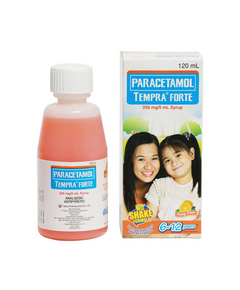 TEMPRA FORTE Paracetamol 250mg / 5mL Syrup 120mL Orange, Dosage Strength: 250mg / 5ml, Drug Packaging: Syrup 120ml, Drug Flavor: Orange