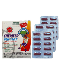 CHERIFER PGM 10-22 WITH ZINC Vitamins / Minerals / Zinc / Chlorella Growth Factor Capsule 1's, Drug Packaging: Capsule 1's