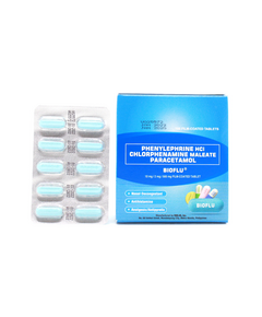 BIOFLU Phenylephrine Hydrochloride / Chlorphenamine Maleate / Paracetamol 10mg / 2mg / 500mg Tablet 1's