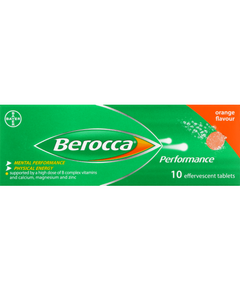 BEROCCA PERFORMANCE Multivitamins / Minerals Effervescent Tablet 10's Orange, Drug Packaging: Effervescent Tablet 10's, Drug Flavor: Orange