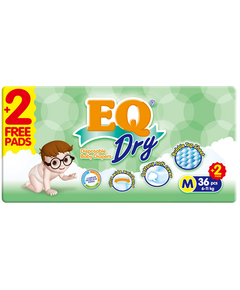 EQ Dry Disposable Baby Diapers M 38's, Quantity: 38, Size: M (6-11 kg)