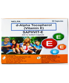 SAPHVIT-E d-Alpha Tocopherol (Vitamin E) 400IU Softgel Capsule 1's, Dosage Strength: 400 IU, Drug Packaging: SoftGel Capsule 1's