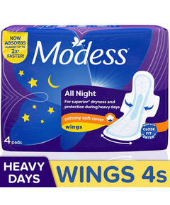 MODESS Heavy Days All Night Sanitary Pads with Wings 4's