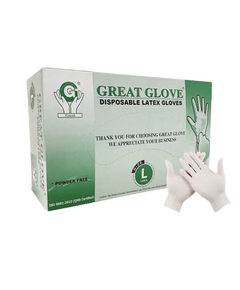 GREAT GLOVE Disposable Latex Examination Gloves Large 1 pair