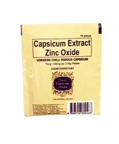 CHILI PLASTER Capsicum Extract Zinc Oxide Plaster 10's