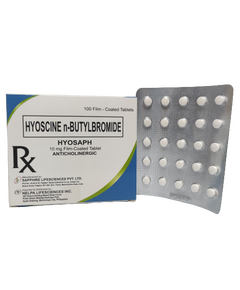 HYOSAPH Hyoscine N-Butylbromide 10mg Film-Coated Tablet 1's, Dosage Strength: 10 mg, Drug Packaging: Film-Coated Tablet 1's