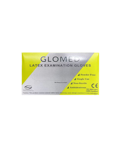 GLOMED Powder Free Latex Gloves Medium 1 pair