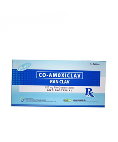 RANICLAV Co-Amoxiclav 625mg Film-Coated Tablet 1's, Dosage Strength: 625 mg, Drug Packaging: Film-Coated Tablet 1's