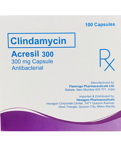 ACRESIL-300 Clindamycin 300mg Capsule 1's, Dosage Strength: 300 mg, Drug Packaging: Capsule 1's