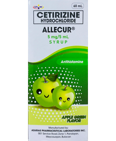 ALLECUR Cetirizine Hydrochloride 5mg / 5mL Syrup 60mL Apple Green