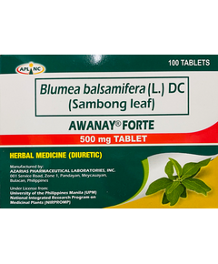 AWANAY FORTE Blumea Balsamifera (L.) DC (Sambong Leaf) 500mg Tablet 1's, Dosage Strength: 500 mg, Drug Packaging: Tablet 1's