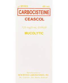 CEASCOL Carbocisteine 125mg / 5mL Syrup 60mL, Dosage Strength: 125 mg / 5 ml, Drug Packaging: Syrup 60ml