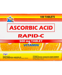 RAPID-C Ascorbic Acid 500mg Tablet 1's, Dosage Strength: 500 mg, Drug Packaging: Tablet 1's