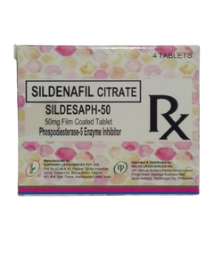 SILDESAPH-50 Sildenafil Citrate 50mg Film-Coated Tablet 1's, Dosage Strength: 50 mg, Drug Packaging: Film-Coated Tablet 1's