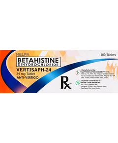 VERTISAPH-24 Betahistine Dihydrochloride 24mg Tablet 1's, Dosage Strength: 24 mg, Drug Packaging: Tablet 1's
