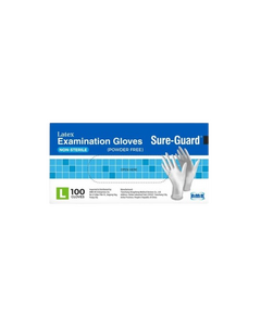 SURE-GUARD Disposable Latex Examination Gloves Non-Sterile L 1's