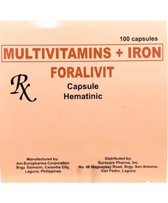 FORALIVIT Ferrous Sulfate / Folic Acid / Vitamin B Complex Capsule 1's, Drug Packaging: Capsule 1's