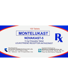 NOVAKAST-5 Montelukast 5mg Chewable Tablet 1's