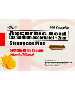 STRONGCEE PLUS Sodium Ascorbate / Zinc 500mg / 40mg Capsule 1's