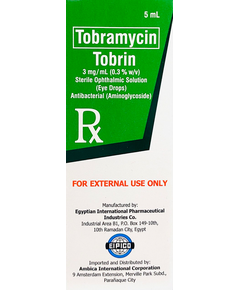 TOBRIN Tobramycin 3mg / ml (0.3% w/v) Sterile Ophthalmic Solution (Eye Drops) 5ml
