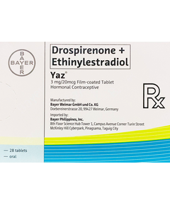 YAZ Drospirenone / Ethinylestradiol 3mg / 20mcg Film-Coated Tablet 28's