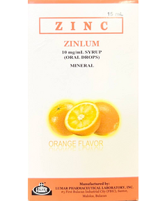 ZINLUM Zinc Sulfate Monohydrate 10mg / mL Syrup (Oral Drops) 15mL Orange