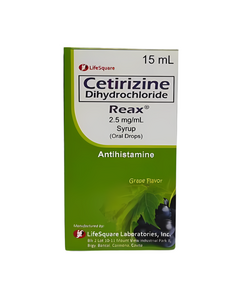 REAX Cetirizine Dihydrochloride 2.5mg / mL Syrup (Oral Drops) 15mL Grapes